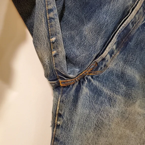 Levi's Big E Cropped Cuffed Selvedge Jean's Size 30x25.5 RARE